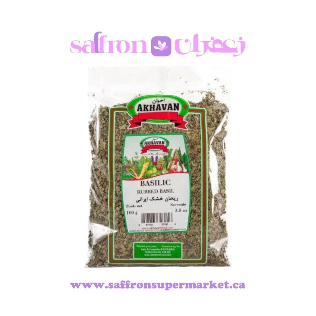 Akhavan Dried Rubbed Basil (Reyhan Khoshk) – 100g