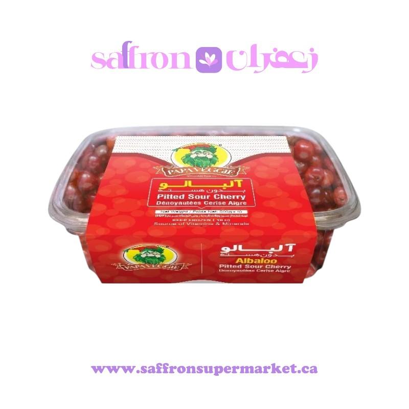 Papa Veggie Frozen Pitted Sour Cherries (Albaloo) – 500g