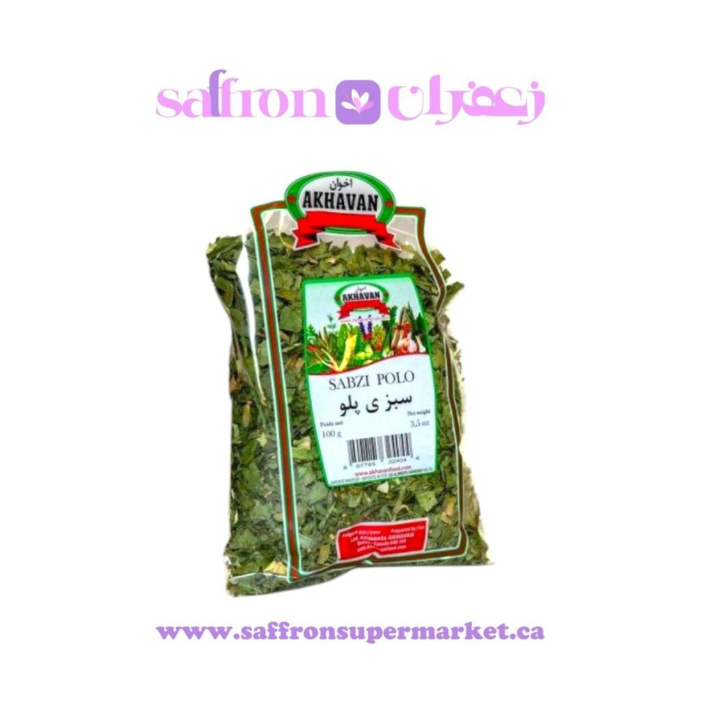 Akhavan Dried Herb Mix for Sabzi Polo – 100g